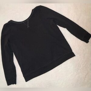 Aerie Black Sweatshirt with Stitch Detail open Back V Size XL